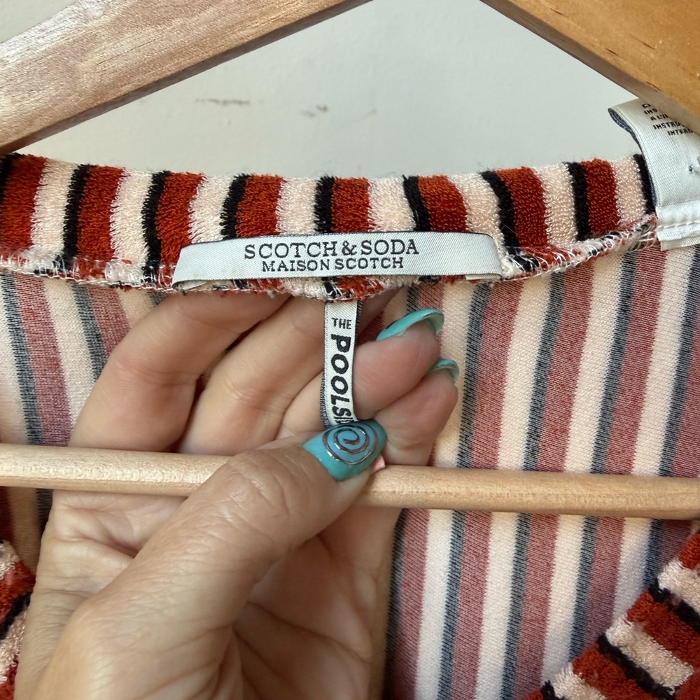 Scotch & Soda Striped Terry Midi Dress Size XL